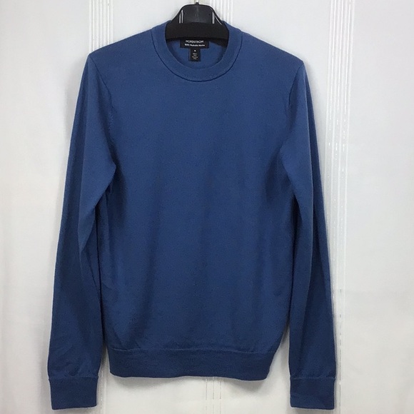 ❄️ Nordstrom Men's Washable Merino Wool Knit Sweater in Blue - Picture 7 of 7